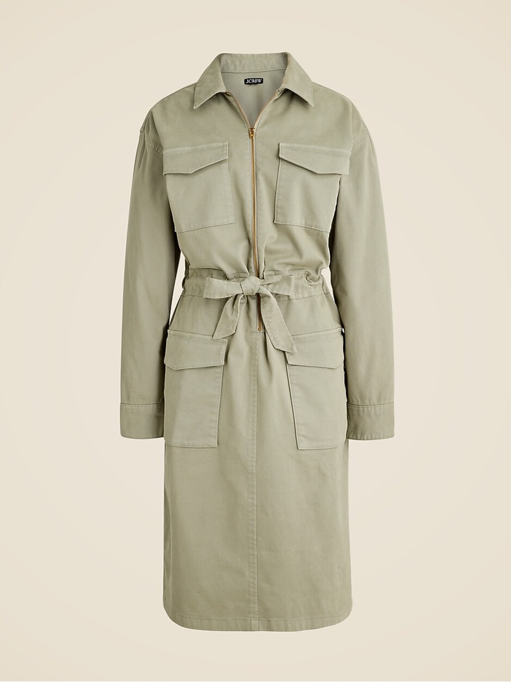 J.Crew Cinched waist utility dress in stretch chino